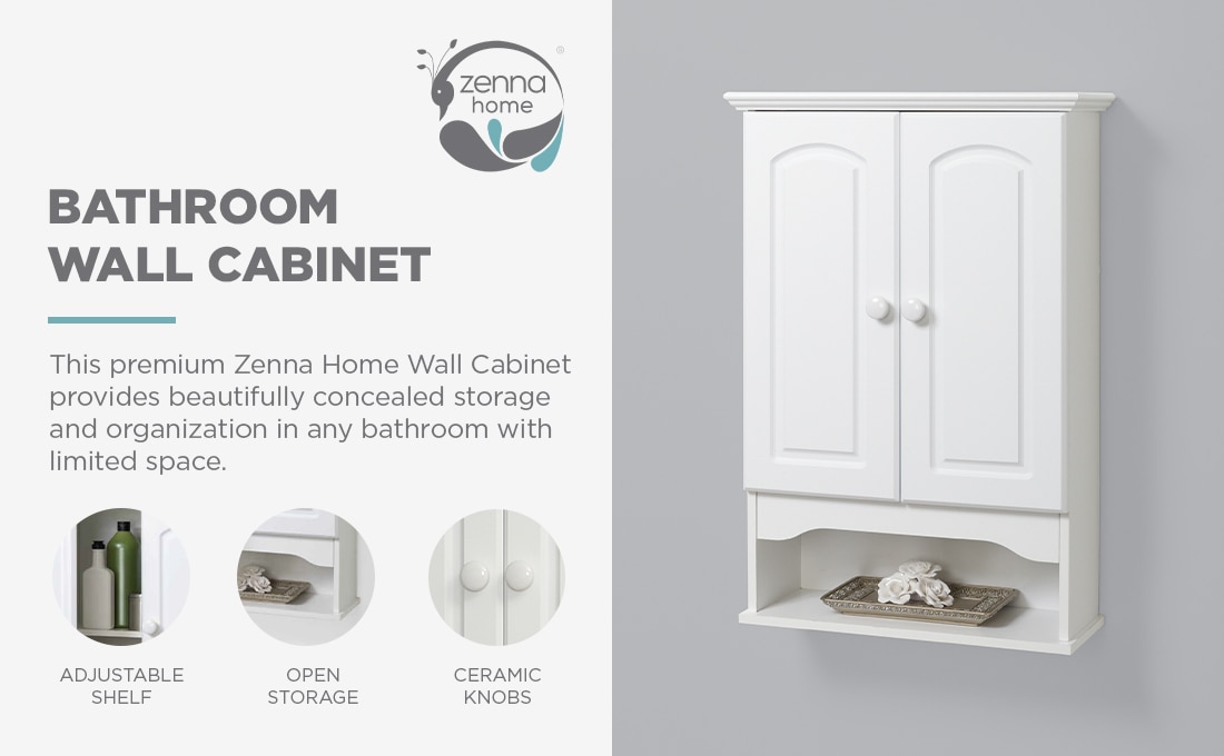 Zenna Home 20.8 in. W x 30.5 in. H Bathroom Storage Wall Cabinet in ...